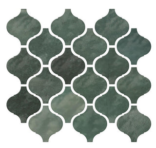 11x12 Mesmerist Arabesque Mosaic Solid-Color Glossy Smooth Ceramic Tile