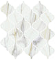 3x3 Mythique Marble Arabesque  Mosaic Marble-Look Matte Smooth Porcelain Tile Cream White