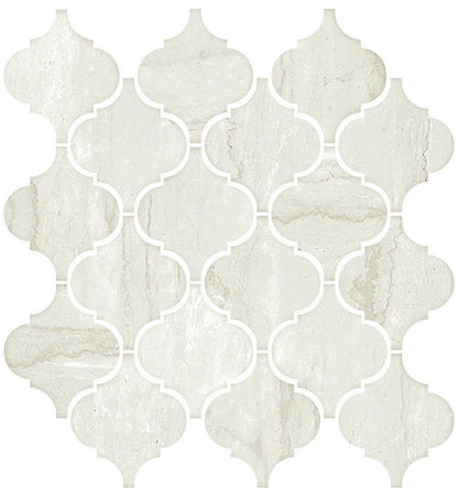 3x3 Mythique Marble Arabesque  Mosaic Marble-Look Matte Smooth Porcelain Tile Light Beige