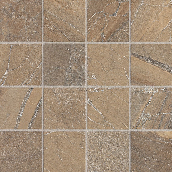 3x3 Ayers Rock Straight Joint  Mosaic Stone-Look Matte Smooth Porcelain Tile Golden Brown