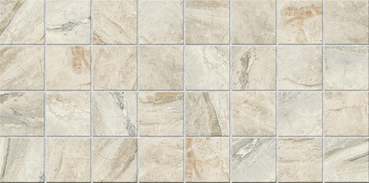 3x3 Danya  Mosaic Stone-Look Matte Smooth Porcelain Tile Cream Beige