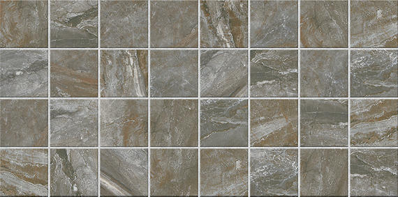 3x3 Danya  Mosaic Stone-Look Matte Smooth Porcelain Tile Dark Gray