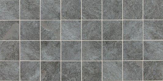 3x3 Continental Slate Straight Joint  Mosaic Stone-Look Matte Riven Porcelain Tile Gray
