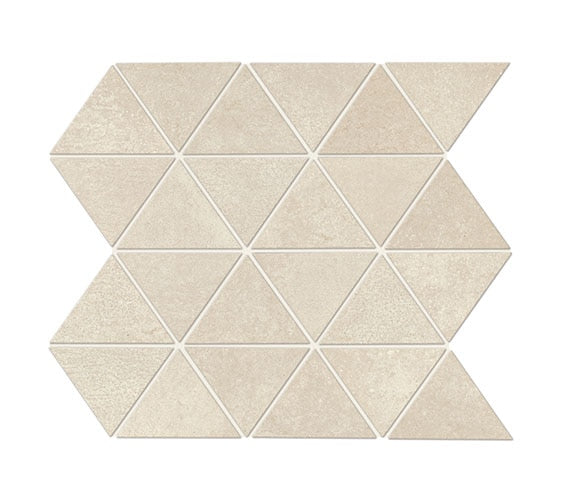 3x3 Chord Triangle  Mosaic Concrete-Look Matte Smooth Porcelain Tile Soft Beige