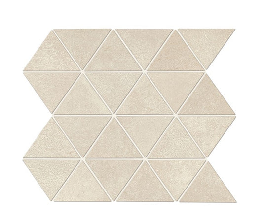 12x15 Chord Triangle Mosaic Concrete-Look Matte Smooth Porcelain Tile