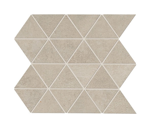 3x3 Chord Triangle  Mosaic Concrete-Look Matte Smooth Porcelain Tile Light Greige