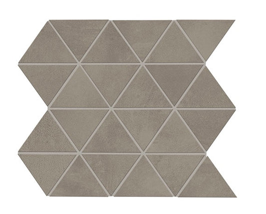 3x3 Chord Triangle  Mosaic Concrete-Look Matte Smooth Porcelain Tile Medium Gray