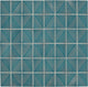 3x4 Revalia Remix Diamond  Mosaic Solid-Color Glossy 3D-Geometric Ribbed Ceramic Tile Deep Teal