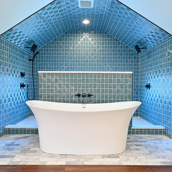 3x4 Revalia Remix Diamond  Mosaic Solid-Color Glossy 3D-Geometric Ribbed Ceramic Tile Deep Teal