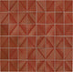 3x4 Revalia Remix Diamond  Mosaic Solid-Color Glossy 3D-Geometric Ribbed Ceramic Tile Brown Red