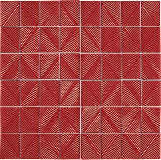 12x16 Revalia Remix Diamond Mosaic Solid-Color Glossy 3D-Geometric Ribbed Ceramic Tile