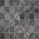 3x4 Revalia Remix Diamond  Mosaic Solid-Color Glossy 3D-Geometric Ribbed Ceramic Tile Gunmetal Gray