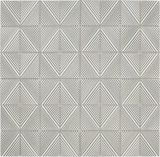 Silver Gray - 12x16 Revalia Remix Diamond Mosaic Solid-Color Matte 3D-Geometric Ribbed Ceramic Tile