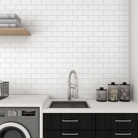 3x6 Marble Subway Pattern Natural Marble-Look Polished Smooth Marble Tile