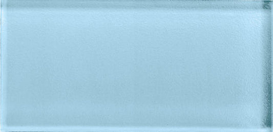 3x6 Color Appeal  Natural Solid-Color Glossy Smooth Glass Tile Sky Blue