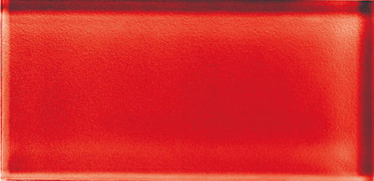 3x6 Color Appeal  Natural Solid-Color Glossy Smooth Glass Tile Cherry Red