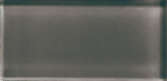 3x6 Color Appeal  Natural Solid-Color Glossy Smooth Glass Tile Dark Gray