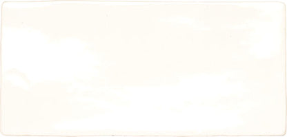 3x6 Artigiano  Natural Solid-Color Glossy Undulated Ceramic Tile Cream White