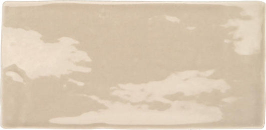 3x6 Artigiano  Natural Solid-Color Glossy Undulated Ceramic Tile Sand Beige