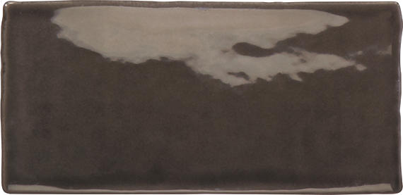 3x6 Artigiano  Natural Solid-Color Glossy Undulated Ceramic Tile Dark Brown