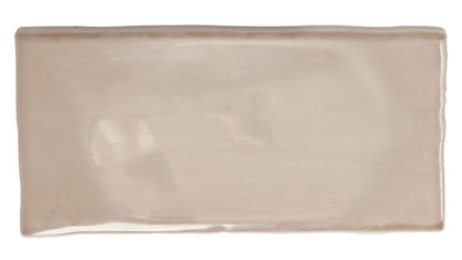 3x6 Mesmerist  Natural Solid-Color Glossy Undulated Ceramic Tile Sand Beige