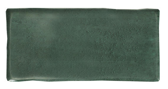 3x6 Mesmerist  Natural Solid-Color Glossy Undulated Ceramic Tile Forest Green
