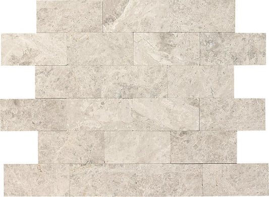12x14 Limestone Subway Pattern Mosaic Marble-Look Honed Natural Limestone Tile
