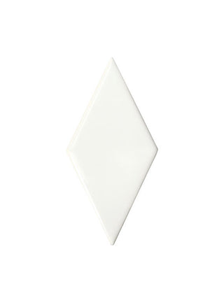 Soft White - 3x6 Playscapes Diamond Natural Solid-Color Glossy Undulated Ceramic Tile