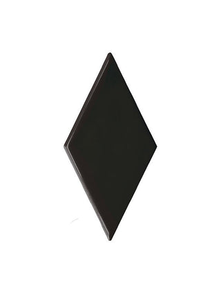 Jet Black - 3x6 Playscapes Diamond Natural Solid-Color Glossy Undulated Ceramic Tile