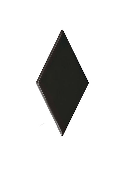 3x6 Playscapes Diamond  Natural Solid-Color Glossy Undulated Ceramic Tile Jet Black