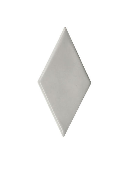 3x6 Playscapes Diamond  Natural Solid-Color Glossy Undulated Ceramic Tile Soft Gray