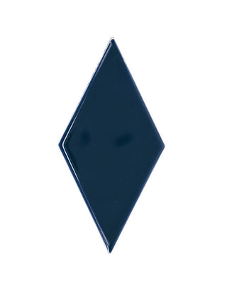 Navy Blue - 3x6 Playscapes Diamond Natural Solid-Color Glossy Undulated Ceramic Tile