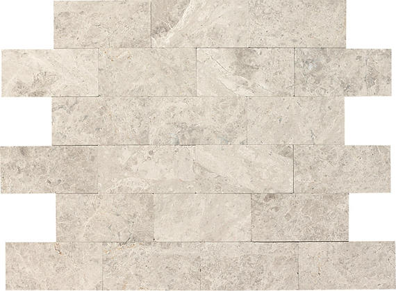 3x6 Limestone Subway Pattern  Natural Marble-Look Tumbled Textured Limestone Tile Taupe Gray