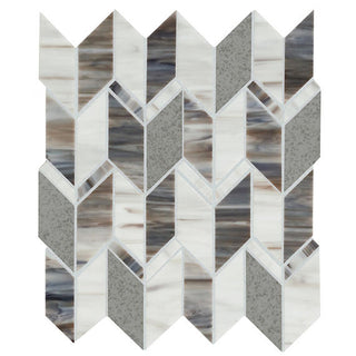 12x14 Stone Theory Rhombus Mosaic Mixed-Material Matte Smooth Porcelain Tile