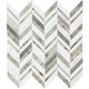 3 Stone Theory Chevron  Mosaic Stone-Look Matte Smooth Porcelain Tile White Gray