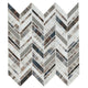 3 Stone Theory Chevron  Mosaic Stone-Look Matte Smooth Porcelain Tile Gray Blue