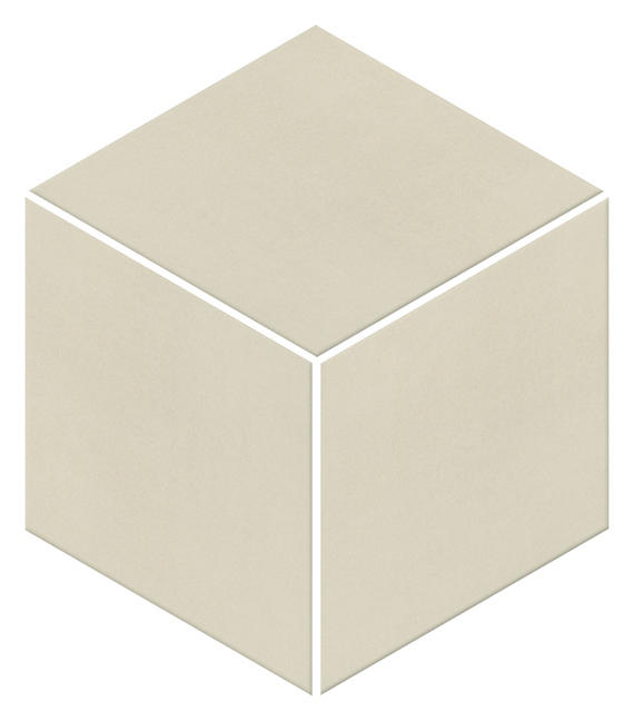 12x12 Neoconcrete  Mosaic Concrete-Look Matte 3D-Geometric Cube Porcelain Tile Cream White