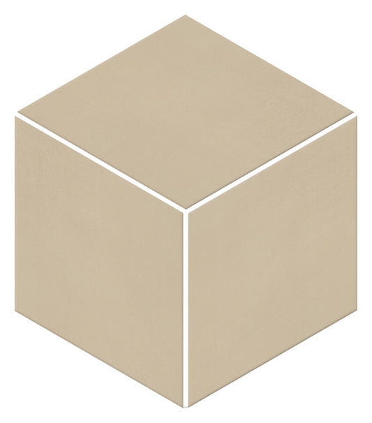12x12 Neoconcrete  Mosaic Concrete-Look Matte 3D-Geometric Cube Porcelain Tile Soft Beige
