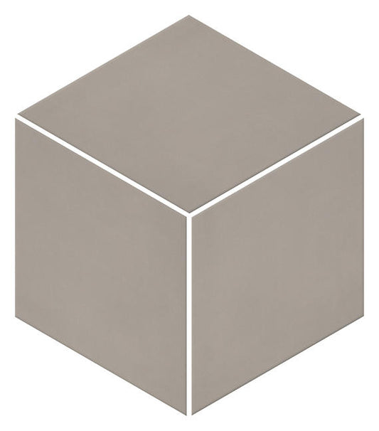 12x12 Neoconcrete  Mosaic Concrete-Look Matte 3D-Geometric Cube Porcelain Tile Light Gray