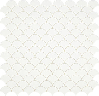14x14 Revalia Remix Fan Shell Mosaic Solid-Color Glossy Smooth Ceramic Tile