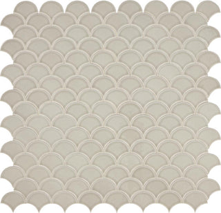 14x14 Revalia Remix Fan Shell Mosaic Solid-Color Glossy Smooth Ceramic Tile
