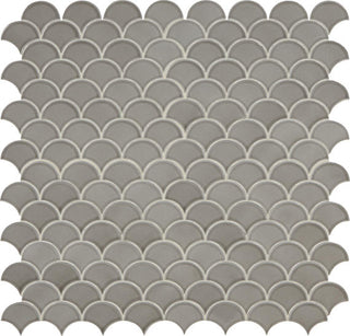 14x14 Revalia Remix Fan Shell Mosaic Solid-Color Glossy Smooth Ceramic Tile