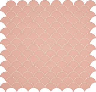 14x14 Revalia Remix Fan Shell Mosaic Solid-Color Glossy Smooth Ceramic Tile