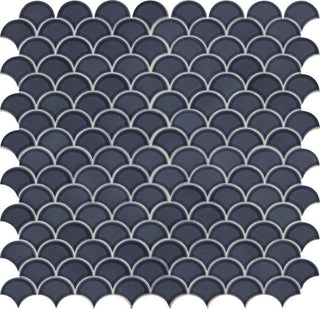 14x14 Revalia Remix Fan Shell Mosaic Solid-Color Glossy Smooth Ceramic Tile