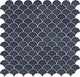 3 Revalia Remix Fan Shell  Mosaic Solid-Color Glossy Smooth Ceramic Tile Navy Blue