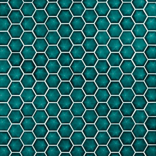 Sea Green - 12x11 Artefino Jewel Hexagon Mosaic Solid-Color Glossy 3D-Geometric Hexagon Ceramic Tile