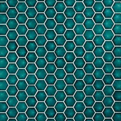 3 Artefino Jewel Hexagon  Mosaic Solid-Color Glossy 3D-Geometric Hexagon Ceramic Tile Sea Green