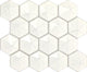 3 Artefino Jewel Hexagon  Mosaic Solid-Color Glossy 3D-Geometric Hexagon Ceramic Tile Off-White
