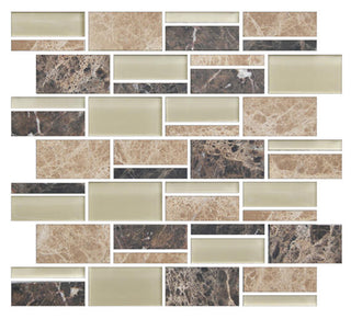 12x13 Color Appeal Mosaic Mixed-Color Glossy Smooth Glass Tile
