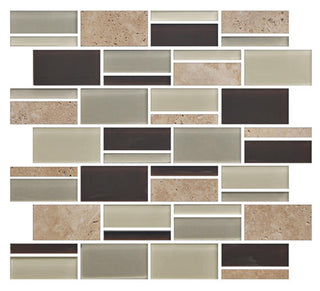 12x13 Color Appeal Mosaic Mixed-Color Glossy Smooth Glass Tile